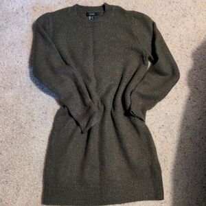 Forever 21 Dark Green Crew Neck Sweater Dress